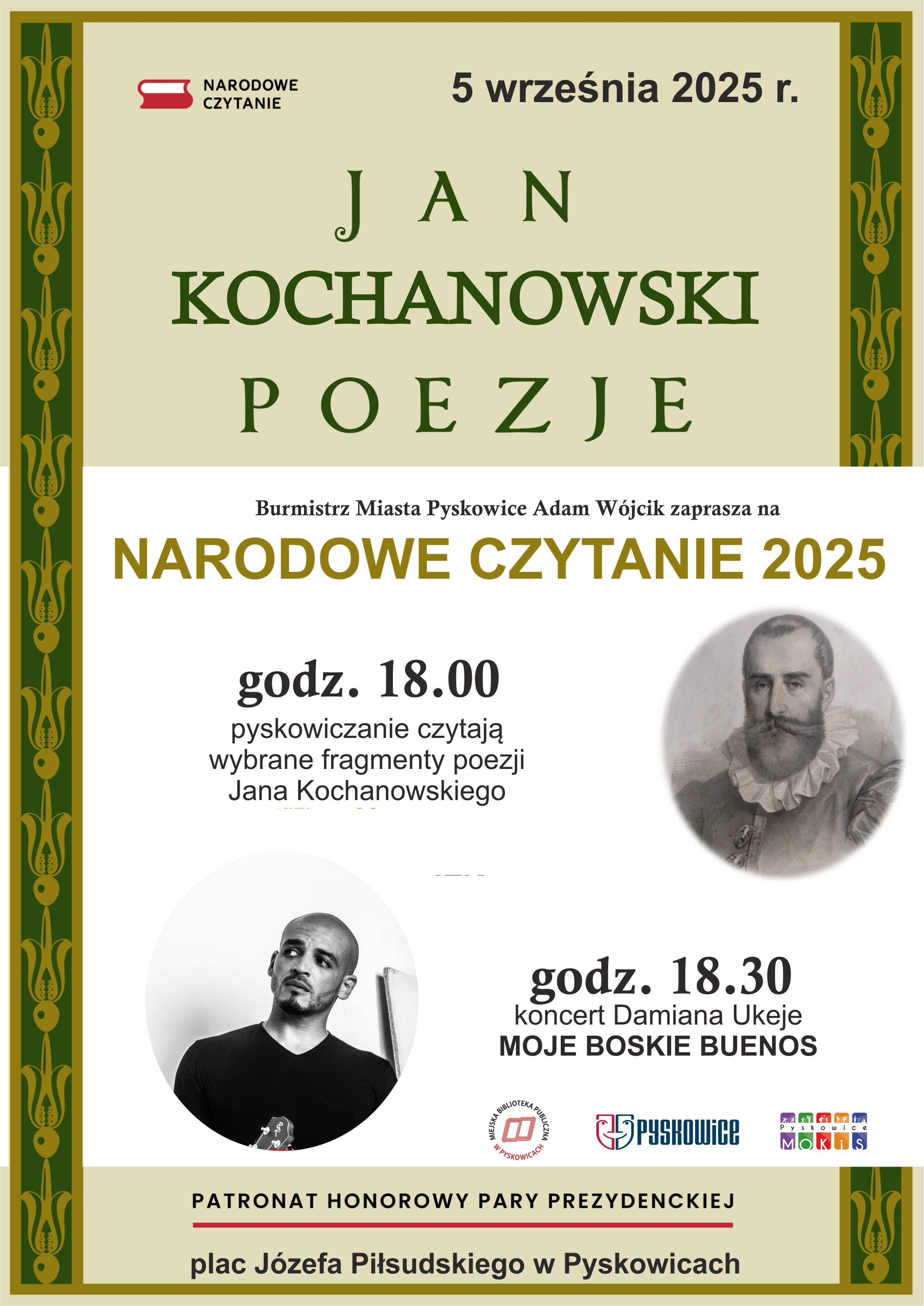 Narodowe czytanie 5 września 2025r. Jan Kochanowski
